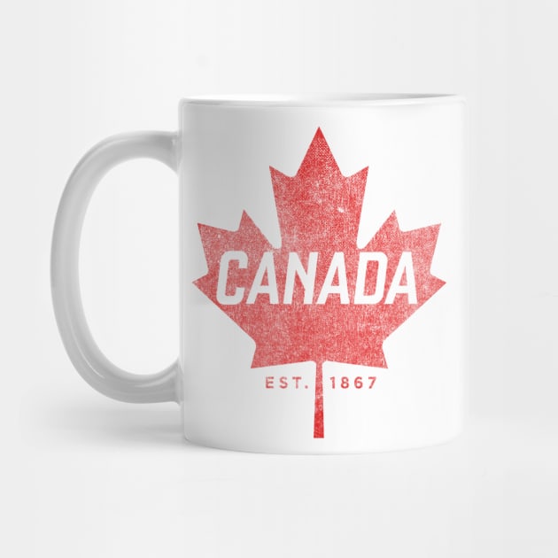 Canada Est. 1867 Vintage Faded Canada Maple Leaf  design by Vector Deluxe